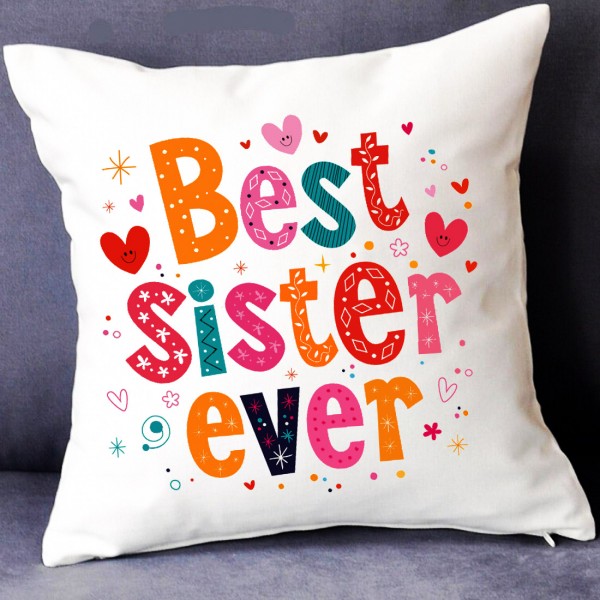 GRABADEAL Beautiful Best Sister Ever Cushions gift for Raksha Bandhan